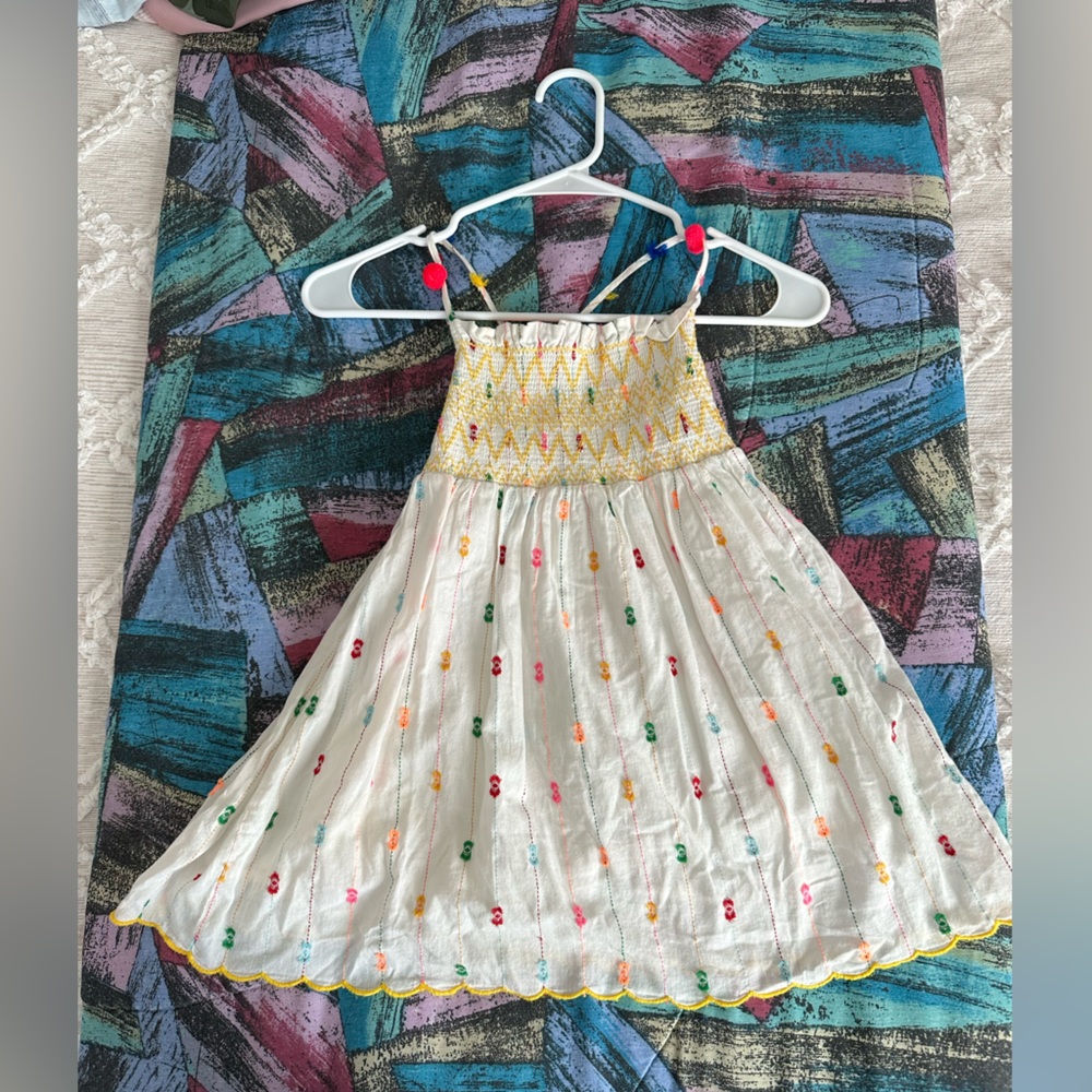Zara Kids Pom Pom Dress size 6X EUC